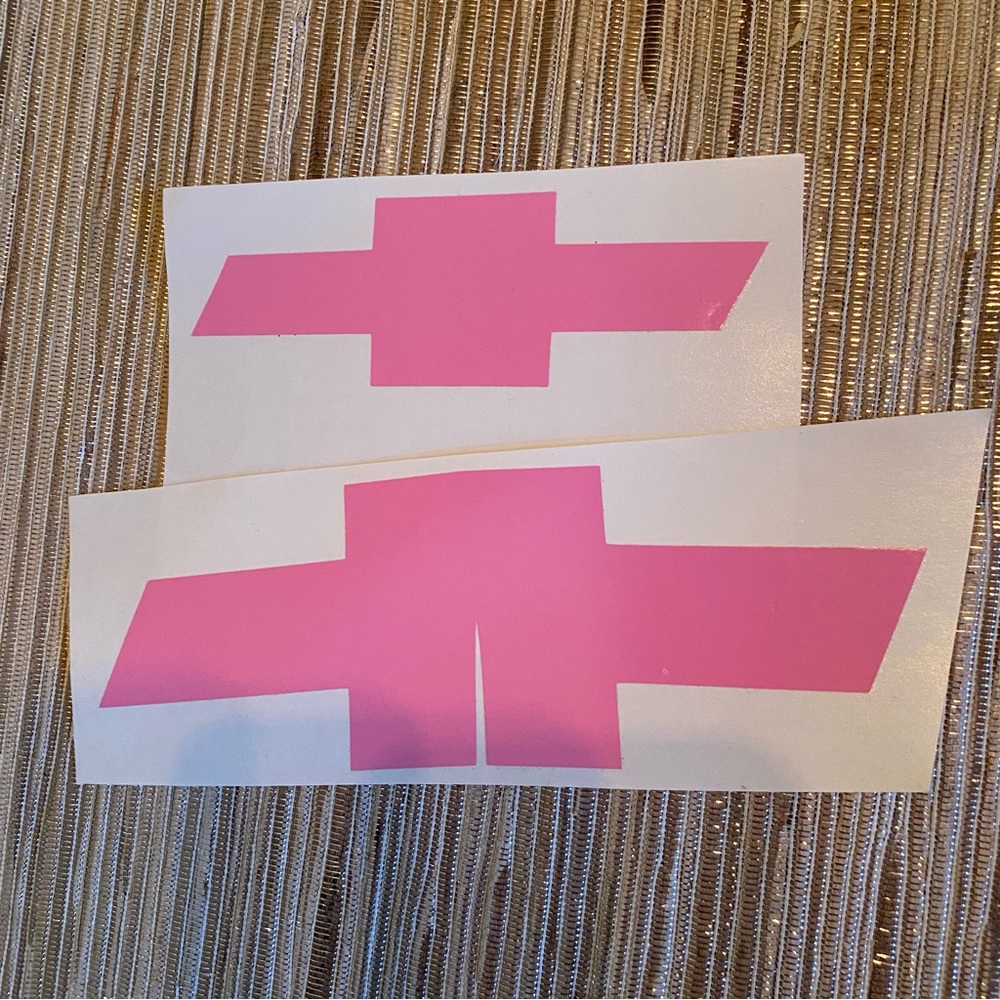 Pink Chevy Car Bowtie Vinyl Decal